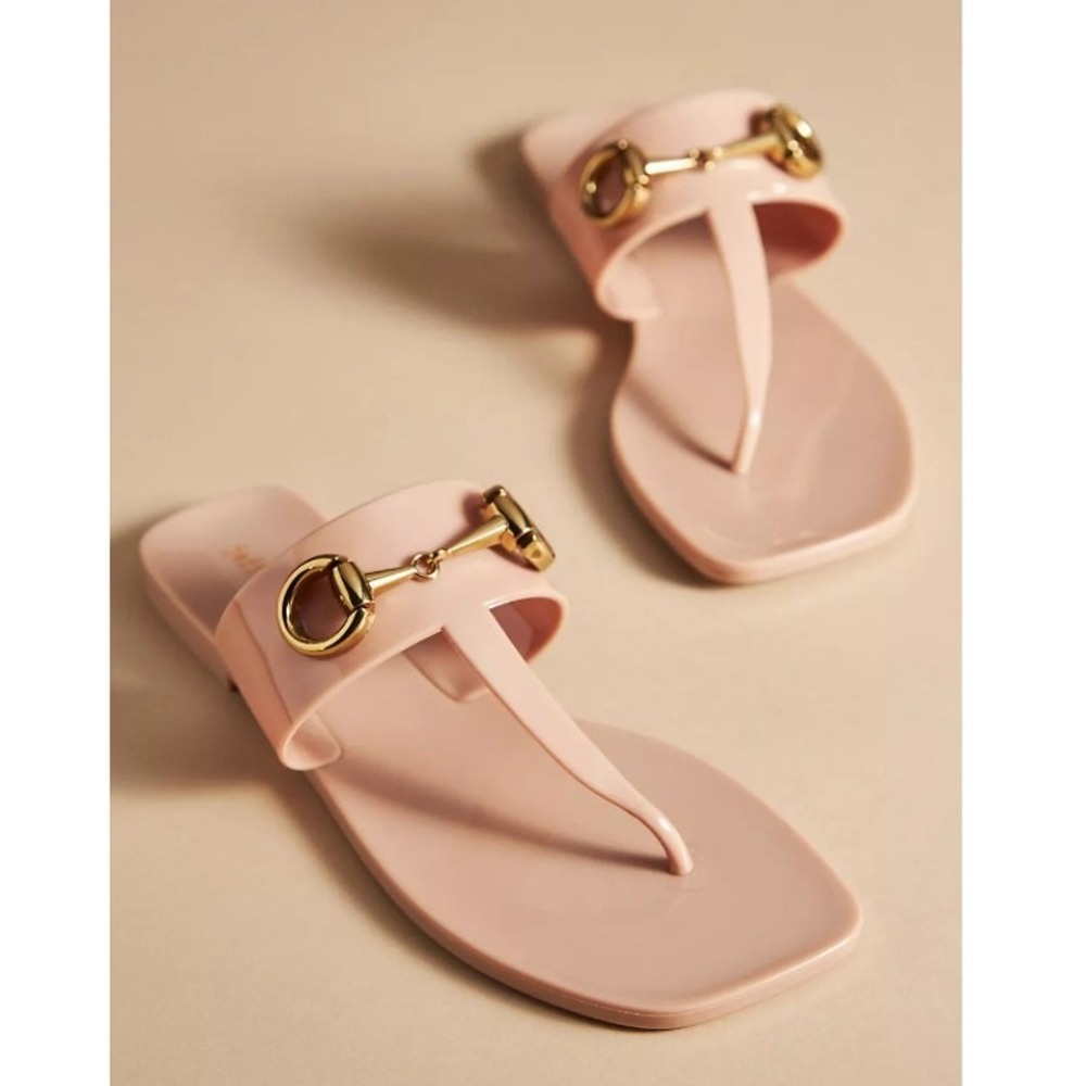 Jeffrey Campbell Sandals Pink Jelly Horsebit Square Toe Slide Summer Size 8